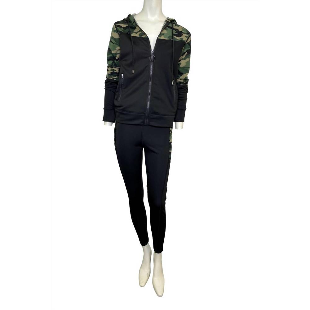 NEW YITONG jogger set in camo/black
